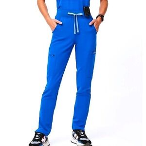 Figs Women's Uniform High Waisted Yola Skinny Scrub Pants Royal Blue Size XS